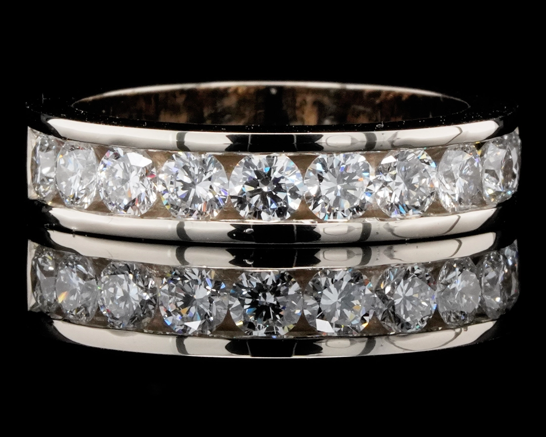 Obrączka z diamentami 1.0ct w oprawie kanałowej wykonana na zamówienie
