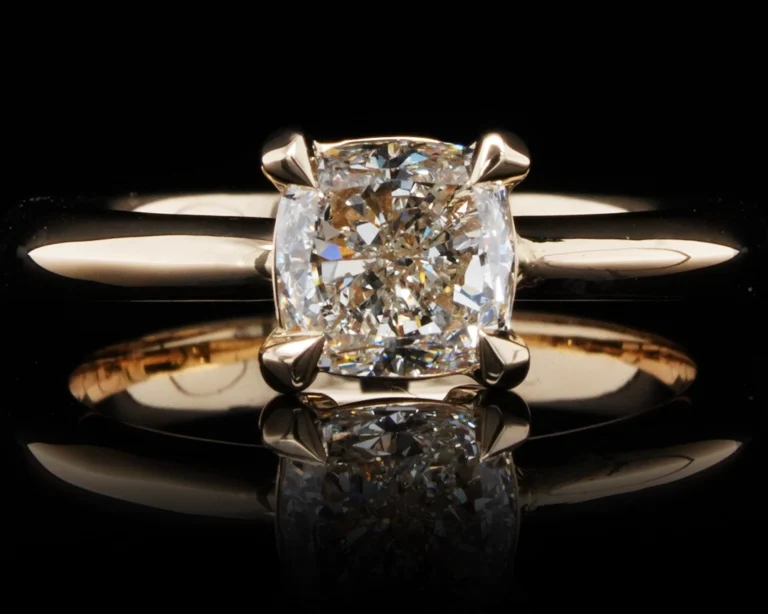 Pierścionek z naturalnym diamentem Cushion 1.51 ct