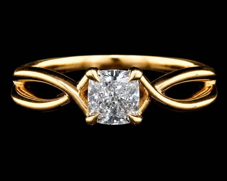 Pierścionek z naturalnym diamentem 0,71 ct – żółte złoto 585