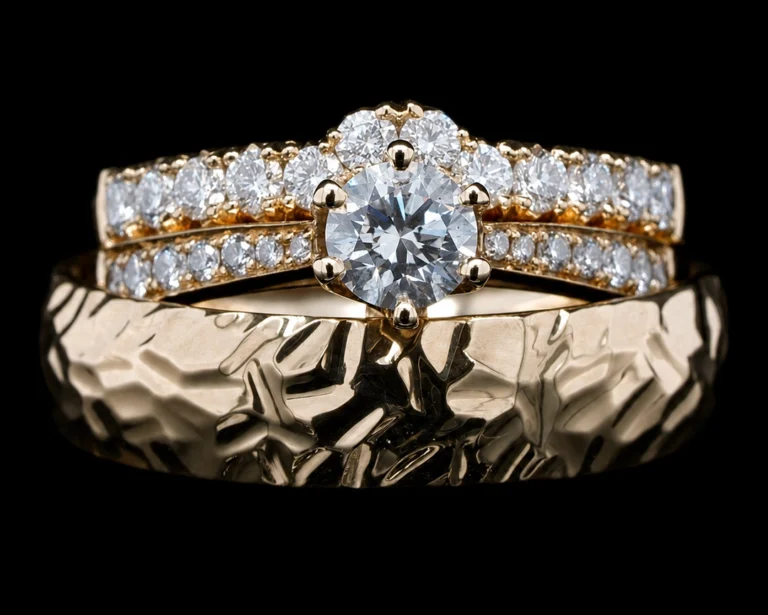 Komplet obrączek i pierścionek zaręczynowy z diamentem GIA 0,70 ct