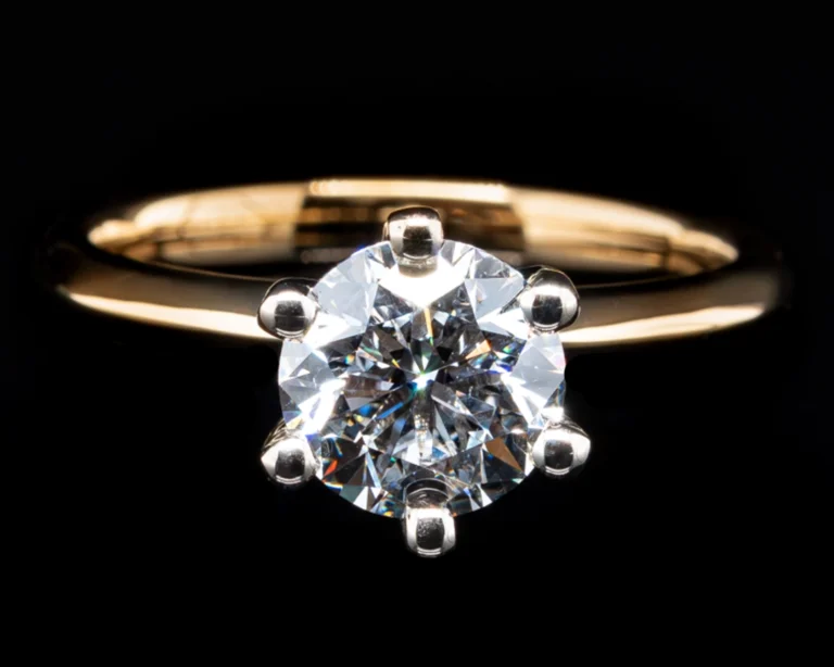 Pierścionek zaręczynowy z diamentem 1,70 ct GIA w żółtym i białym złocie 585
